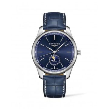 Longines Master Collection 42 Moonphase Stainless Steel / Blue / Alligator XL