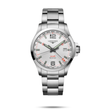 Longines Conquest V.H.P. GMT 43 Stainless Steel / Silver / Bracelet