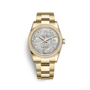 Rolex Day-Date 36 Yellow Gold Diamonds / Oyster / Meteorite
