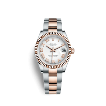 Rolex Datejust 31 Rolesor Everose Fluted / Oyster / White Roman