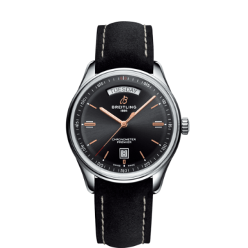 Breitling Premier Automatic Day & Date 40 Stainless Steel / Black / Nubuck Black / Tang