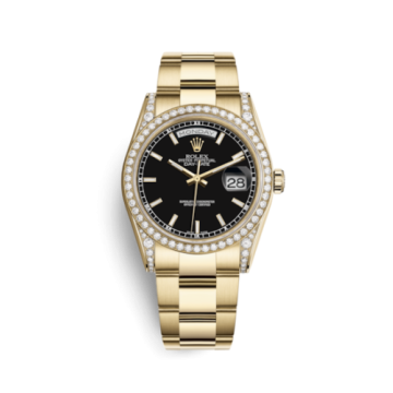Rolex Day-Date 36 Yellow Gold Diamonds / Oyster / Black Diamonds Rubies
