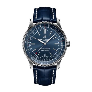 Breitling Navitimer Automatic 41 Automatic Stainless Steel / Blue / Croco / Pin