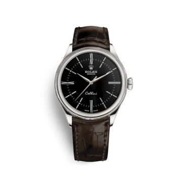 Rolex Cellini Time White Gold / Black / Alligator Brown