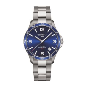 Certina DS-8 Chronometer 41.5 Titanium / Blue / Bracelet