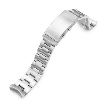 Super-O Boyer Watch Band compatible with Seiko SKX023 Mid-size Diver, Ratchet Buckle Brushed - 8mm
