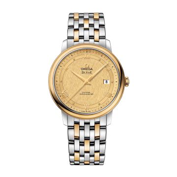 Omega De Ville Prestige Co-Axial 39.5 Stainless Steel / Yellow Gold / Vintage Champagne Silk / Bracelet