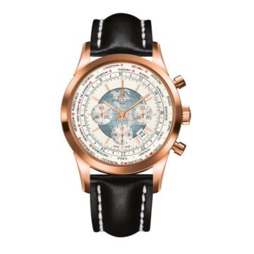 Breitling Transocean Chronograph Unitime Red Gold / Silver / Calf