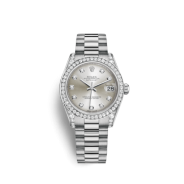 Rolex Datejust 31 White Gold Diamond / President / Silver Diamond