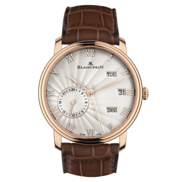 Blancpain Villeret Quantième Annuel GMT Red Gold / Opalin Flinqué