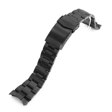 Super-O Boyer 22mm Black DLC Stainless Steel Bracelet for Orient Kamasu - 18mm