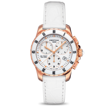 Certina DS First Lady Ceramic Chrono Rose White