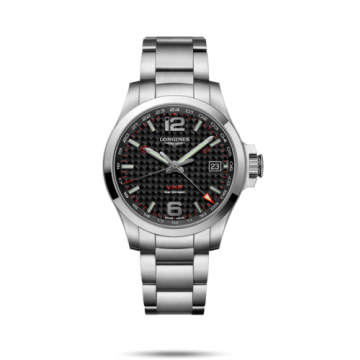 Longines Conquest V.H.P. GMT 41 Stainless Steel / Carbon / Bracelet