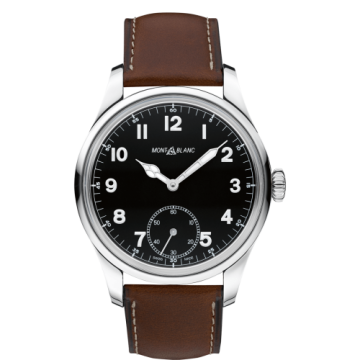 Montblanc 1858 Manual Small Second Stainless Steel / Black