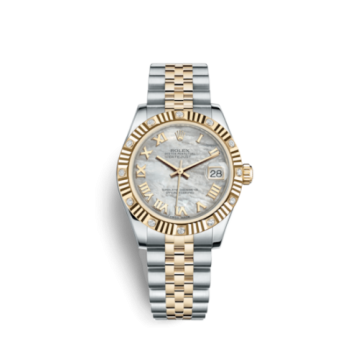 Rolex Datejust 31 Rolesor Yellow Fluted Diamond / Jubilee / MOP Roman