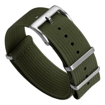 WatchGecko Ridge Military Nylon Watch Strap - Green - 21mm