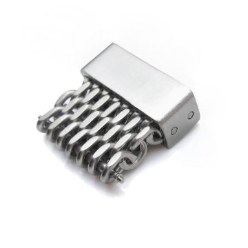 18mm, 20mm, 22mm or 24mm Stainless Steel mesh band extension piece, Brushed - 24mm