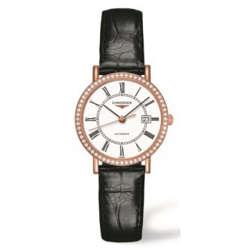 Longines Elegant Collection Automatic 29 Pink Gold / Diamond / White