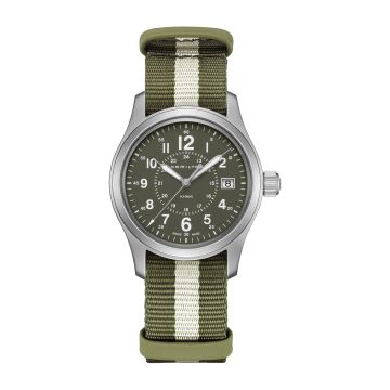 Hamilton Khaki Field Quartz 38 Stainless Steel / Green / NATO