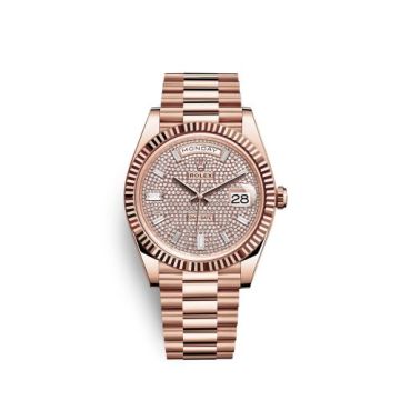Rolex Day-Date 40 Everose / Paved