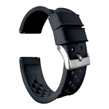 Black Tropical Style Watch Band - 21mm