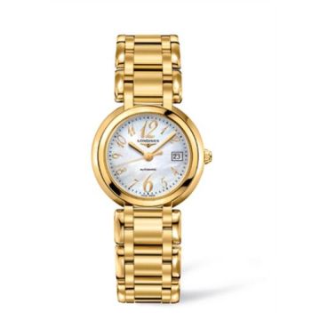 Longines PrimaLuna Automatic 30 Yellow Gold Funky MOP