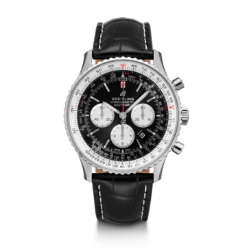Breitling Navitimer 1 B01 Chronograph 46 Stainless Steel / Black / Croco / Folding