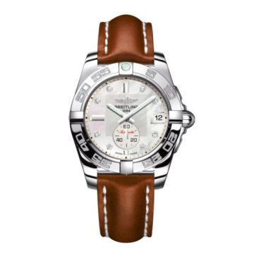 Breitling Galactic 36 Automatic Stainless Steel / Pearl Diamond / Calf