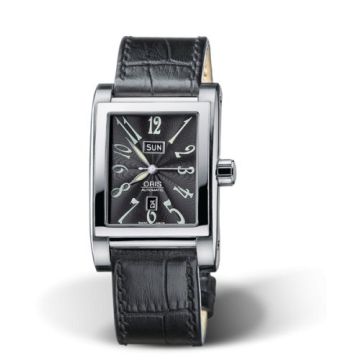 Oris Rectangular Day Date 30 Stainless Steel / Black