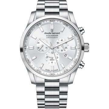 Claude Bernard Aquarider Chronograph 44 Silver