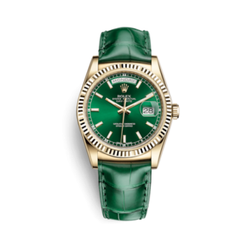 Rolex Day-Date 36 Yellow Gold / Strap / Green