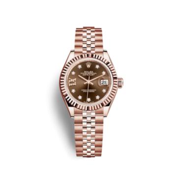 Rolex Lady-Datejust 28 Everose Fluted / Jubilee / Chocolate Diamond