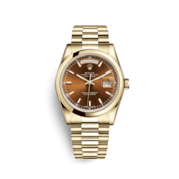 Rolex Day-Date 36 Yellow Gold Domed / President / Cognac