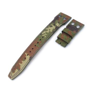 MiLTAT Forest Camo Nylon Replacement Strap compatible with IWC Big Pilot, Rivet Lug - 6mm
