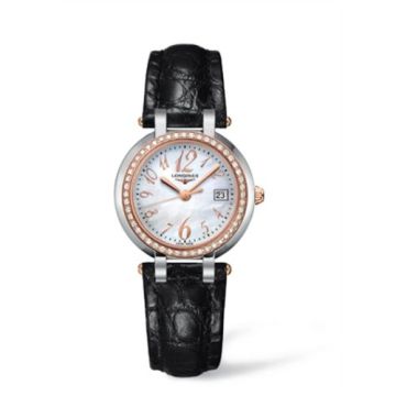 Longines PrimaLuna Quartz 30 Stainless Steel / Pink Gold / Diamond / MOP - Arabic