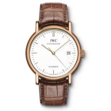 IWC Schaffhausen Portofino Automatic / Rose Gold / White / Strap