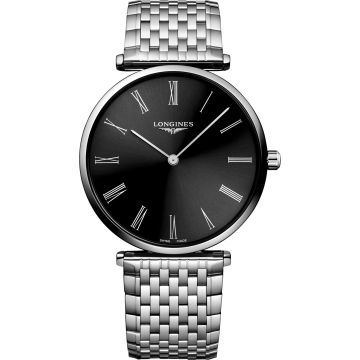 Longines La Grande Classique 38 Stainless Steel / Black - Roman / Bracelet