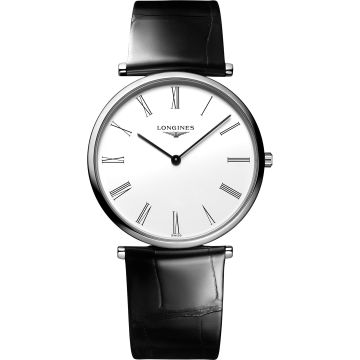 Longines La Grandes Classique Quartz 36 Stainless Steel / White-Roman / Strap