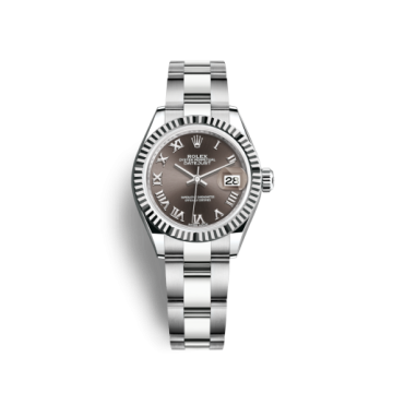 Rolex Lady-Datejust 28 Stainless Steel Fluted / Grey - Roman / Oyster