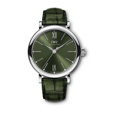 IWC Schaffhausen Portofino 34 Stainless Steel / Green / Santoni