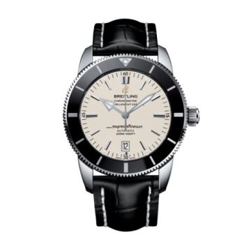 Breitling Superocean Heritage II 46 Stainless Steel / Black / Silver / Croco / Pin