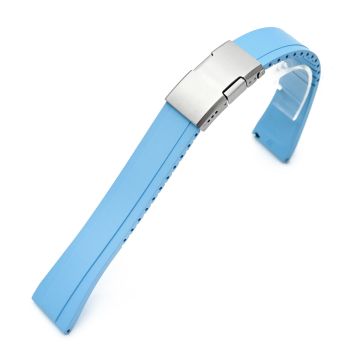 Quick Release FKM27 Sky Blue Titanium Slinea Clasp FKM Rubber watch strap, 20mm or 22mm - 20mm