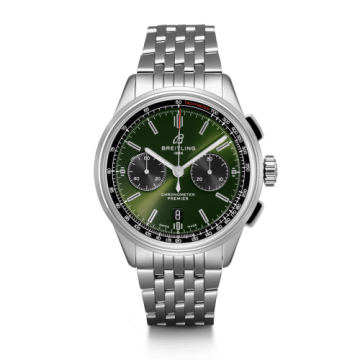 Breitling Premier B01 Chronograph 42 Bentley Stainless Steel / Green / Calf / Bracelet