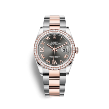 Rolex Datejust 36 Stainless Steel / Everose / Diamond / Slate  Roman Diamond / Oyster