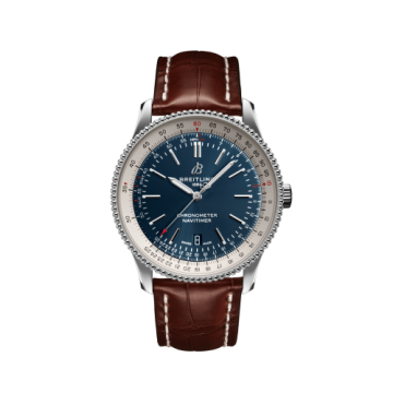 Breitling Navitimer Automatic 41 Automatic Stainless Steel / Blue / Croco / Folding