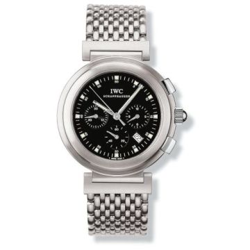 IWC Schaffhausen Da Vinci SL Chronograph MecaQuartz Stainless Steel Brushed / Black / Bracelet