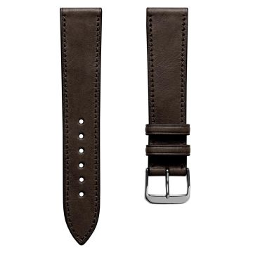 Camden Hand-Stitched Genuine Leather Watch Strap - Mocha Dark Brown - 20mm