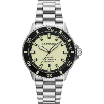 Emporio Armani Diver Sea Explorer Date Silvery / Yellow