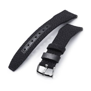 Q.R. Pilot watch strap 20mm or 22mm Revive Watch Band in Black - 20mm