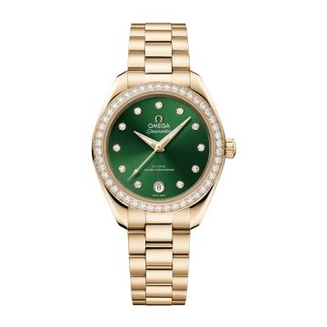 Omega Seamaster Aqua Terra 150M Master Co-Axial 30 Moonshine Gold - Diamond / Green - Diamond / Bracelet